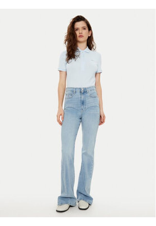 Lacoste Polo PF5462 Błękitny Slim Fit. Typ kołnierza: polo. Kolor: niebieski. Materiał: bawełna