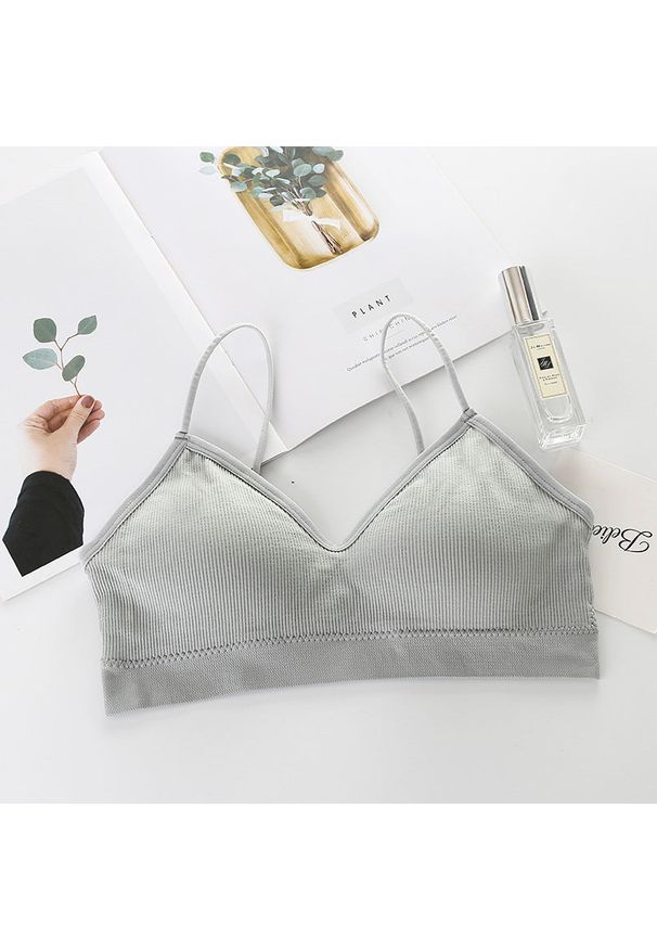 Intica - Braletka usztywniana bez fiszbin do codziennych stylizacji Gertha. Kolor: szary. Materiał: materiał