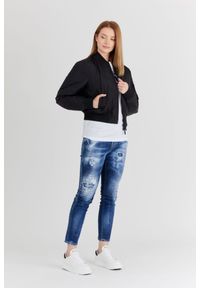 DSQUARED2 Czarna kurtka damska icon bomber, Rozmiar 42. Kolor: czarny. Materiał: puch #5