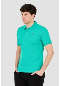 La Martina - LA MARTINA Szmaragdowe męskie polo z małym logo, Rozmiar XXL. Typ kołnierza: polo. Kolor: zielony #7