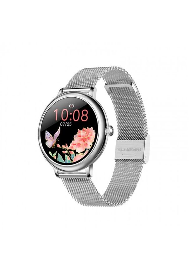 GARETT - Smartwatch Garett Women Emma srebrny, stalowy. Rodzaj zegarka: smartwatch. Kolor: wielokolorowy, srebrny, szary. Styl: sportowy, elegancki