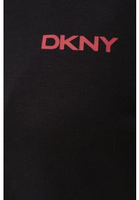 DKNY - Dkny bluza lounge YI2222534 damska kolor czarny. Kolor: czarny. Materiał: dzianina. Długość rękawa: długi rękaw. Długość: długie. Wzór: aplikacja #3