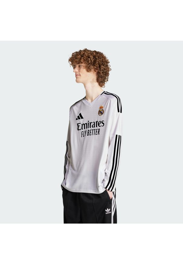 Adidas - Koszulka Real Madrid 24/25 Long Sleeve Home. Kolor: biały. Materiał: materiał. Długość rękawa: długi rękaw