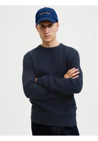 Jack & Jones Sweter Global 12287594 Granatowy Regular Fit. Kolor: niebieski. Materiał: bawełna #7