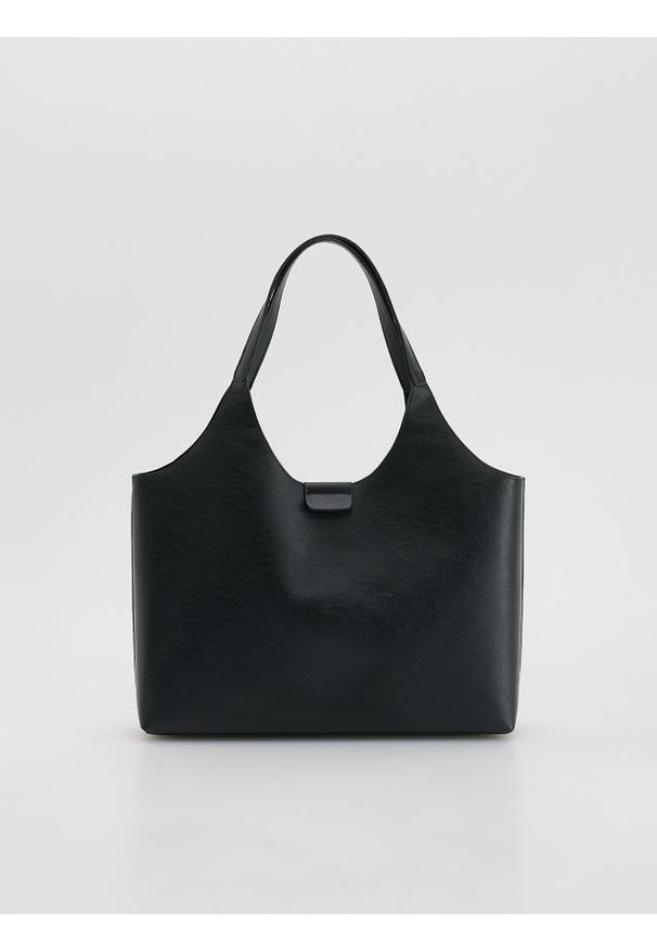 Reserved - Torebka shopper - czarny. Kolor: czarny. Materiał: skórzane