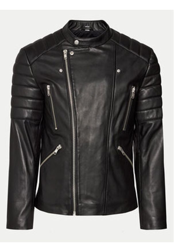 Serge Pariente Kurtka skórzana Gladiator Czarny Regular Fit. Kolor: czarny. Materiał: skóra