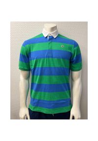 SERGE BLANCO - Koszulka polo w paski Serge Blanco. Typ kołnierza: polo. Kolor: niebieski, wielokolorowy, zielony. Wzór: paski. Styl: sportowy #1