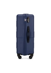 Wittchen - Średnia walizka z ABS-u tłoczona. Kolor: niebieski. Materiał: guma. Wzór: geometria. Styl: klasyczny #6