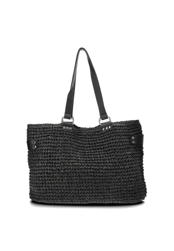 Big-Star - Czarna Duża Torba Big Star Wygodna Shopperka Damska. Kolor: czarny. Styl: klasyczny, elegancki, casual. Rodzaj torebki: na ramię