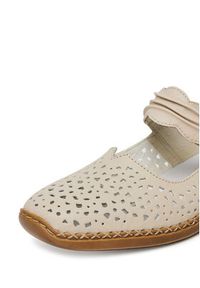 Rieker Półbuty 41399-60 Beżowy. Kolor: beżowy. Materiał: skóra #4