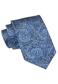Męski Krawat Angelo di Monti - Niebieski, Wzór Kwiatowy. Kolor: niebieski. Materiał: tkanina. Wzór: kwiaty. Styl: elegancki, wizytowy
