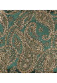 Mucha Męska w Zestawie z Poszetką - Alties - Zieleń, Beżowe Paisley. Kolor: beżowy. Wzór: paisley. Styl: elegancki, sportowy #5