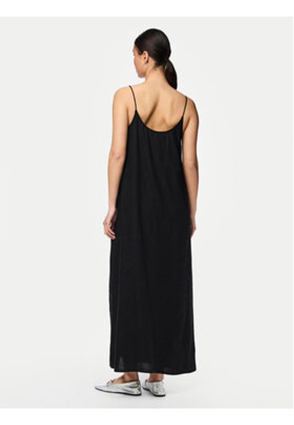 Pieces Sukienka letnia Pia 17151884 Czarny Loose Fit. Kolor: czarny. Materiał: wiskoza, len. Sezon: lato