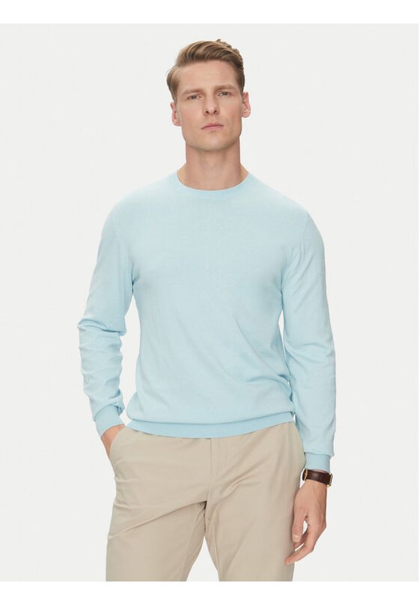 Marciano Guess Sweter 5GHR02 5861Z Niebieski Regular Fit. Kolor: niebieski. Materiał: jedwab