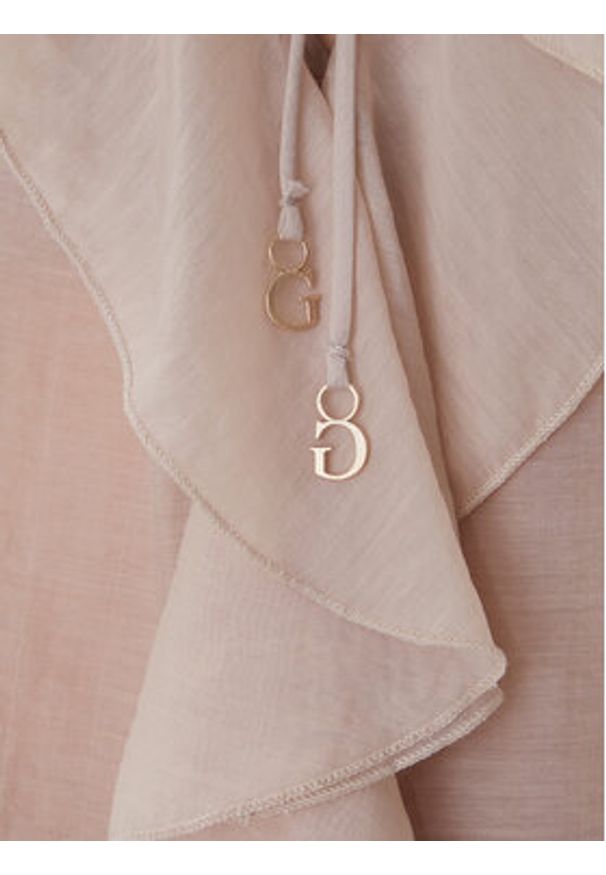 Guess Bluzka W6GH28 W1844 Beżowy Regular Fit. Kolor: beżowy. Materiał: lyocell