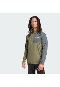 Adidas - Koszulka Terrex Multi Climacool 1/2 Zip Long Sleeve. Kolor: beżowy. Długość rękawa: długi rękaw. Technologia: ClimaCool (Adidas)