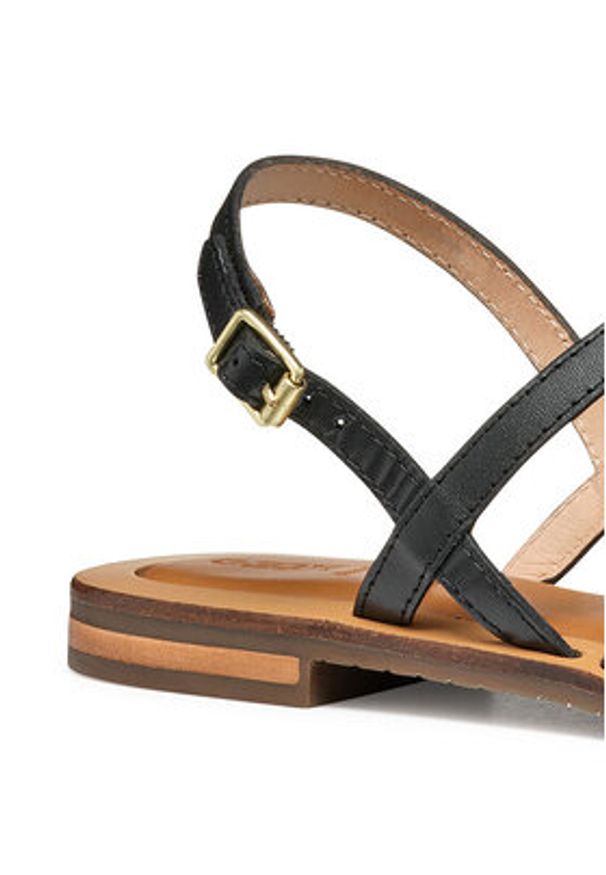 Geox Sandały D Sozy Qc D55YFA 0001J C9999 Czarny. Kolor: czarny. Materiał: skóra