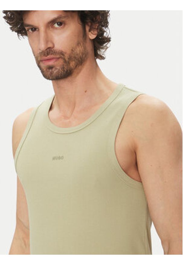 Hugo - HUGO Tank top Dapota 50542089 Zielony Slim Fit. Kolor: zielony. Materiał: bawełna