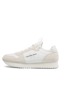 Calvin Klein Jeans Sneakersy Runner Sock Laceup Ny-Lth YM0YM00553 Biały. Kolor: biały. Materiał: materiał #3
