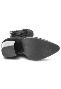 Czarne Botki S.Barski Damskie Modne Buty Na Obcasie. Okazja: na co dzień. Kolor: czarny. Materiał: materiał. Szerokość cholewki: normalna. Obcas: na obcasie. Styl: casual, street, elegancki, boho. Wysokość obcasa: średni #8