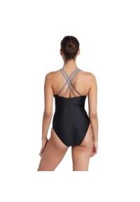 ZOGGS - Zoggs Panel Crossback Swimsuit - Black Metal - Size 32. Kolor: czarny