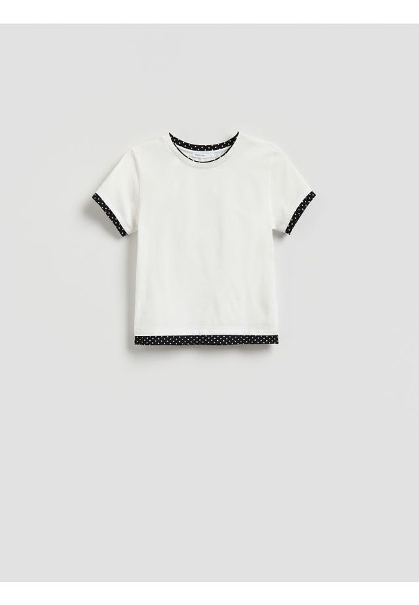 Reserved - T-shirt z kontrastową wstawką - wielobarwny. Materiał: bawełna, dzianina