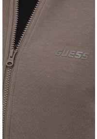 Guess bluza damska kolor brązowy z aplikacją. Okazja: na co dzień. Kolor: brązowy. Wzór: aplikacja. Styl: casual #5