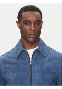 BOSS Kurtka skórzana H-Malbano5 50528014 Niebieski Regular Fit. Kolor: niebieski. Materiał: skóra