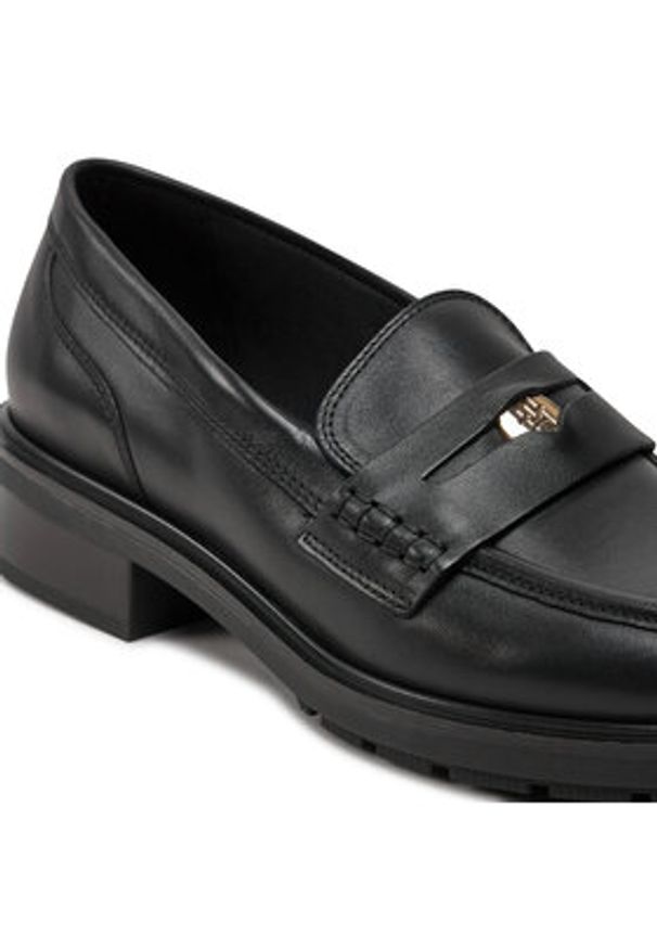 TOMMY HILFIGER - Tommy Hilfiger Lordsy Th Penny Loafer FW0FW08029 Czarny. Kolor: czarny. Materiał: skóra