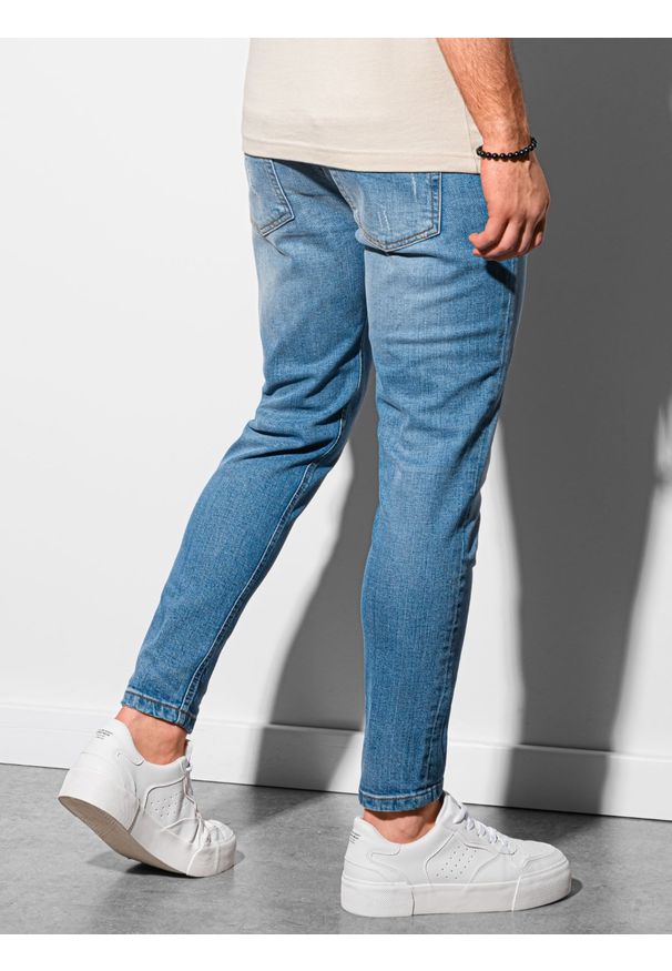 Ombre Clothing - Spodnie męskie jeansowe P938 - niebieskie - XXL. Kolor: niebieski. Materiał: jeans. Styl: klasyczny