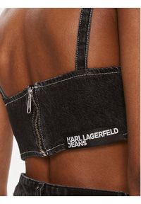 Karl Lagerfeld Jeans Top 240J1600 Czarny Slim Fit. Kolor: czarny. Materiał: bawełna