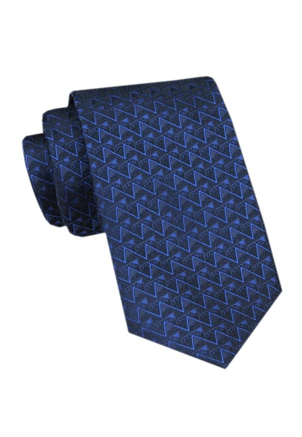 Elegancki Krawat Męski Angelo di Monti - Ciemnoniebieski w Regularny Wzór. Kolor: niebieski. Materiał: tkanina. Styl: elegancki