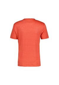 GANT - Koszulka męska Gant Linen Ss T-shirt lniany. Kolor: pomarańczowy. Materiał: len