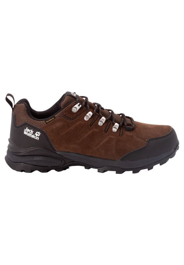 Buty trekkingowe męskie Jack Wolfskin Refugio Texapore. Zapięcie: sznurówki. Kolor: wielokolorowy, szary, brązowy. Materiał: guma, materiał, syntetyk. Szerokość cholewki: normalna