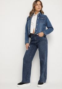 Born2be - Niebieskie Jeansy z Wysokim Stanem i Szeroką Nogawką Valimoss. Okazja: na co dzień. Stan: podwyższony. Kolor: niebieski. Styl: klasyczny, casual, elegancki #5