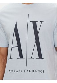 Armani Exchange T-Shirt 8NZTPA ZJH4Z 15DB Błękitny Regular Fit. Kolor: niebieski. Materiał: bawełna