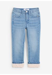 bonprix - Dżinsy ocieplane na podszewce z dżerseju, slim fit. Kolor: niebieski #1