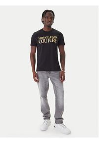 Versace Jeans Couture T-Shirt 79GAHT05 CJ00T Czarny Regular Fit. Kolor: czarny. Materiał: bawełna #4