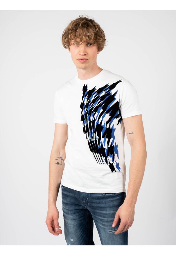 Les Hommes T-shirt | LF224306-0700-1007 | Grafic Print | Mężczyzna | Biały. Okazja: na co dzień. Kolor: biały. Materiał: bawełna. Wzór: nadruk. Styl: casual