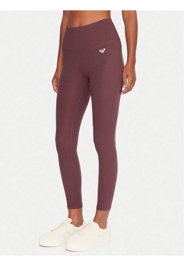 Roxy Legginsy Heart Into It Ankle ERJNP03690 Fioletowy Slim Fit. Kolor: fioletowy. Materiał: syntetyk