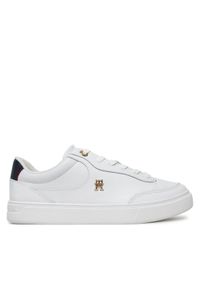 TOMMY HILFIGER - Tommy Hilfiger Sneakersy Essential Chic Court Sneaker FW0FW08579 Biały. Kolor: biały. Materiał: skóra