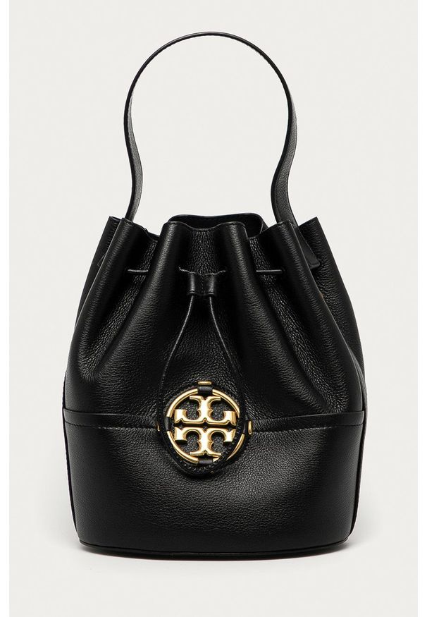 Tory Burch Torebka skórzana kolor czarny. Kolor: czarny. Materiał: skórzane. Rodzaj torebki: na ramię