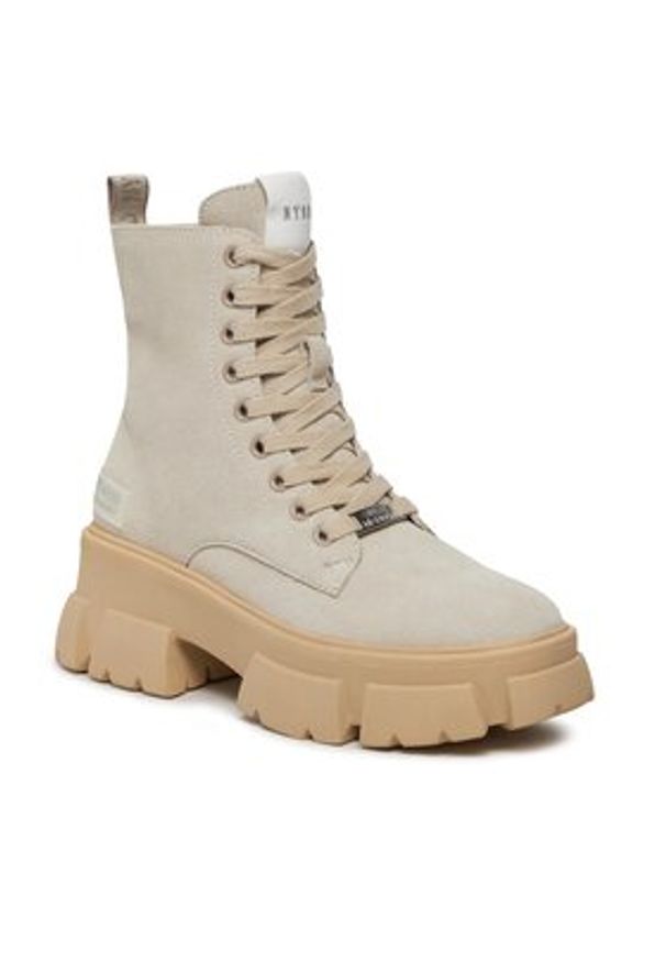 Steve Madden Trapery Tanker Bootie SM11001261 SM11001261-846 Beżowy. Kolor: beżowy. Materiał: skóra, zamsz