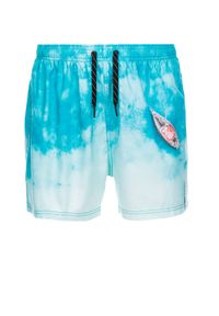 Ombre Clothing - Kąpielówki męskie tie dye - niebieskie V8 OM-SRBS-0125 - XXL. Kolor: niebieski. Materiał: poliester, materiał. Wzór: gładki #3
