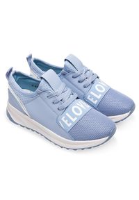 Ideal Shoes - Buty sport damskie IdealShoes X-9703 Niebieskie. Kolor: niebieski. Materiał: materiał, tworzywo sztuczne. Obcas: na obcasie. Wysokość obcasa: niski. Sport: turystyka piesza #3