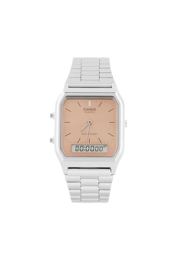 Zegarek Casio. Kolor: srebrny. Styl: vintage