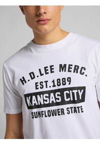 Lee - LEE SS KANSAS CITY TEE MĘSKI T-SHIRT KOSZULKA LOGO WHITE L60TFE12