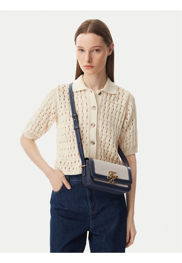 TOMMY HILFIGER - Tommy Hilfiger Torebka Th Script Flap Crossover Canvas AW0AW18737 Kremowy. Kolor: kremowy