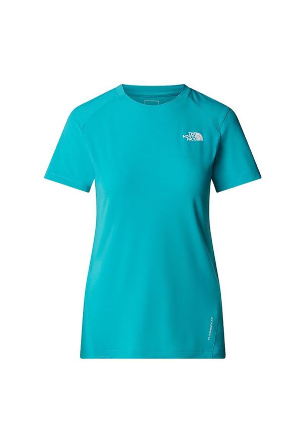 Koszulka damska The North Face Lightning Alpine 0A8BT56IB1 - niebieska. Kolor: niebieski. Materiał: materiał, poliester, elastan. Długość rękawa: krótki rękaw. Długość: krótkie