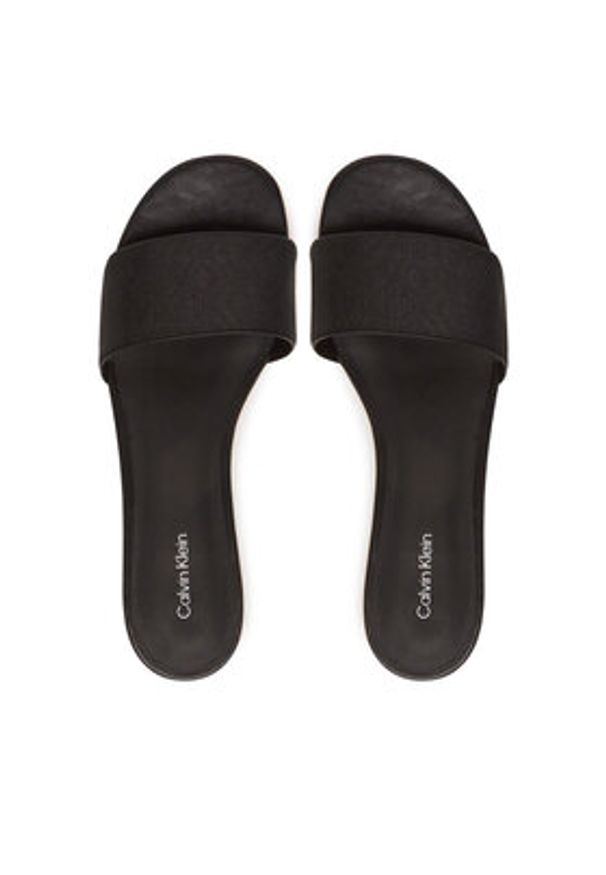 Calvin Klein Klapki Flat Slide Jacq HW0HW02389 Czarny. Kolor: czarny. Materiał: materiał